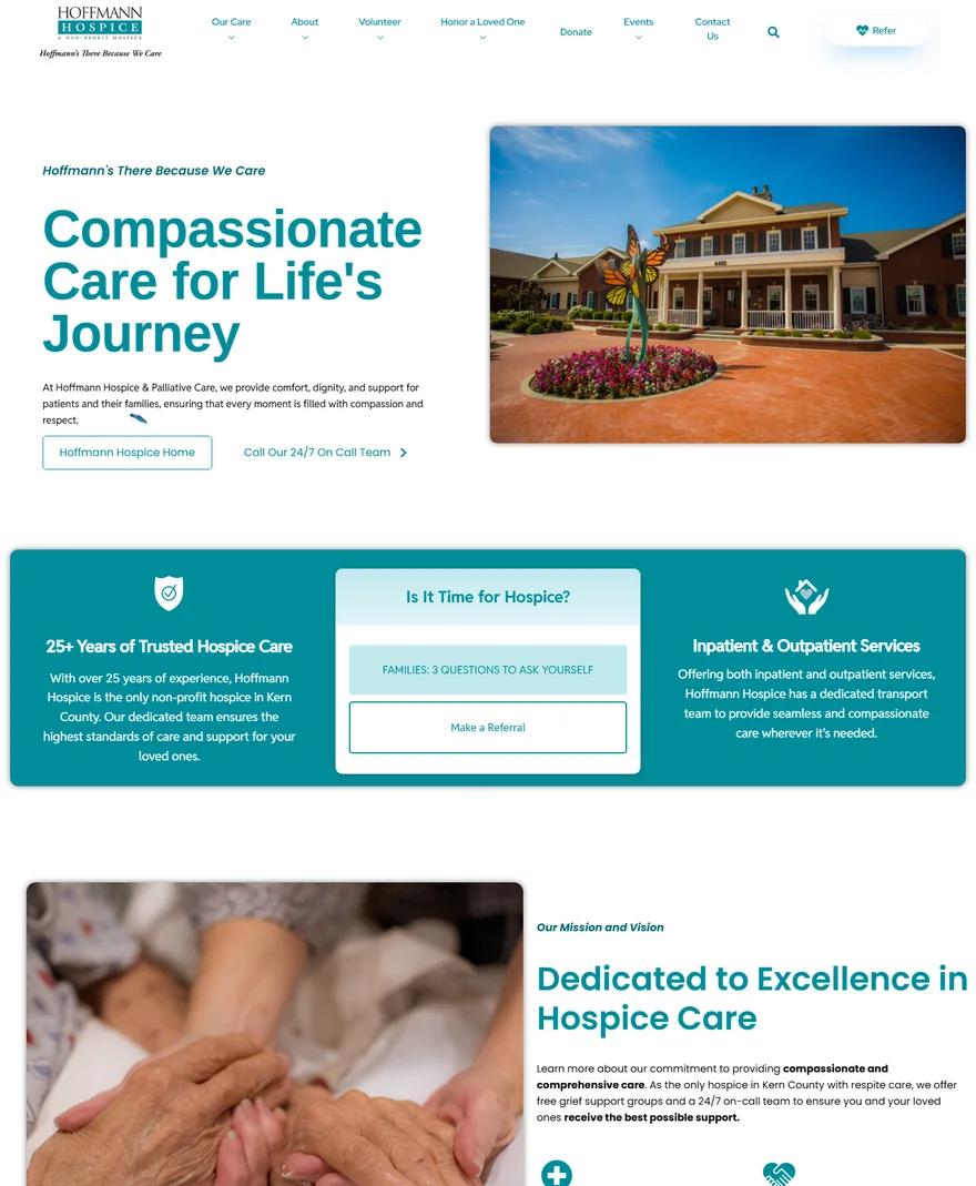 The refreshed Hoffmann Hospice website by Reliable PR & Marketing