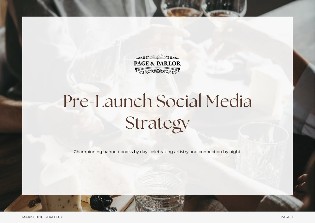 Cover of the Page & Parlor pre-launch social media strategy deck